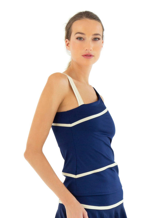 Off-Shoulder Tank Ink/Silver Sand